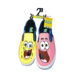 SpongeBob SquarePants & Patrick Fleece Slip-On Sneakers - Yellow and Pink Fun